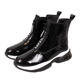 Women's black patent leather sneakers T.Sokolski