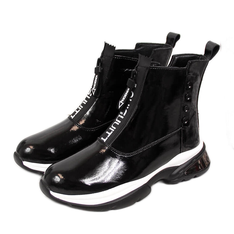 Women's black patent leather sneakers T.Sokolski