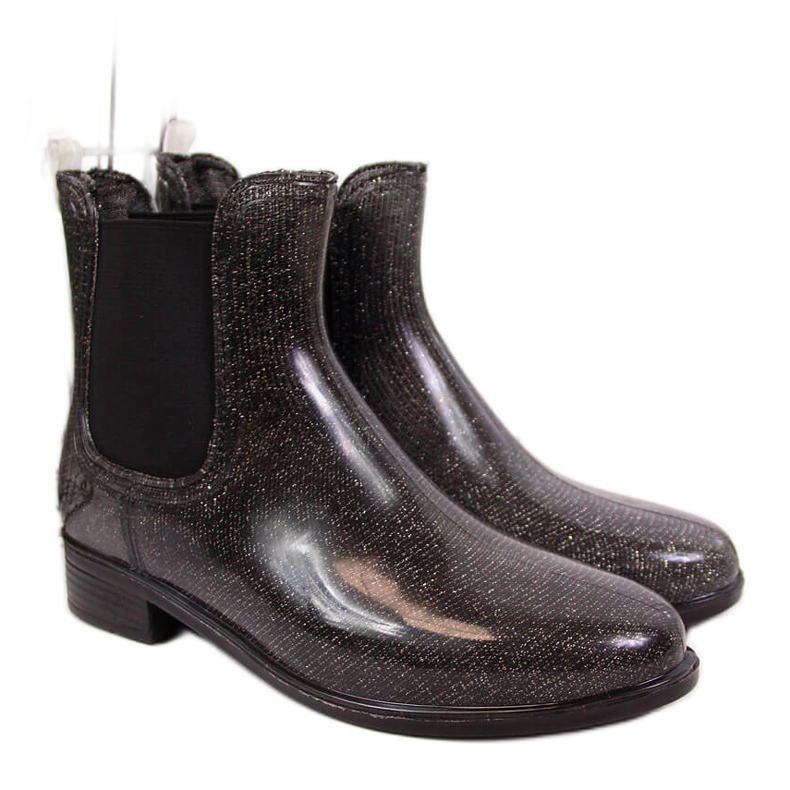 Black and silver women's galoshes, black and silver T.Sokolski