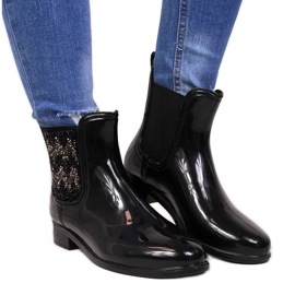 T.Sokolski Women's galoshes Jodhpur boots with cubic zirconia black T. Sokolski T.Sokolski Women's galoshes Jodhpur boots with cubic zirconia black T. Sokolski