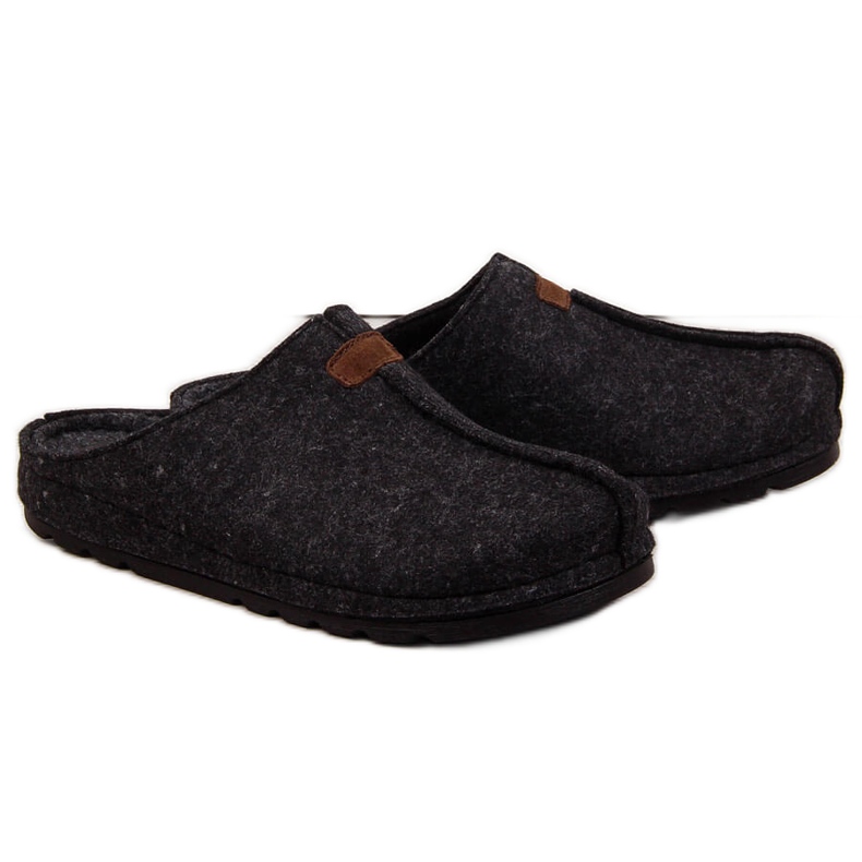 Men's slippers felt black slippers Panto Fino II167010