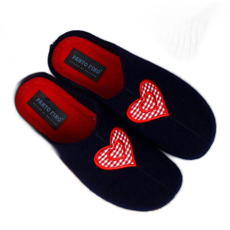 Women's home felt navy blue slippers Panto Fino