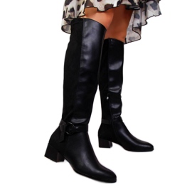 Black Filippo women's boots on a block Black Filippo women's boots on a block