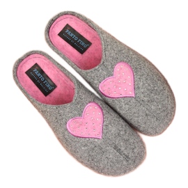 Women's home slippers with felt gray Panto Fino grey
