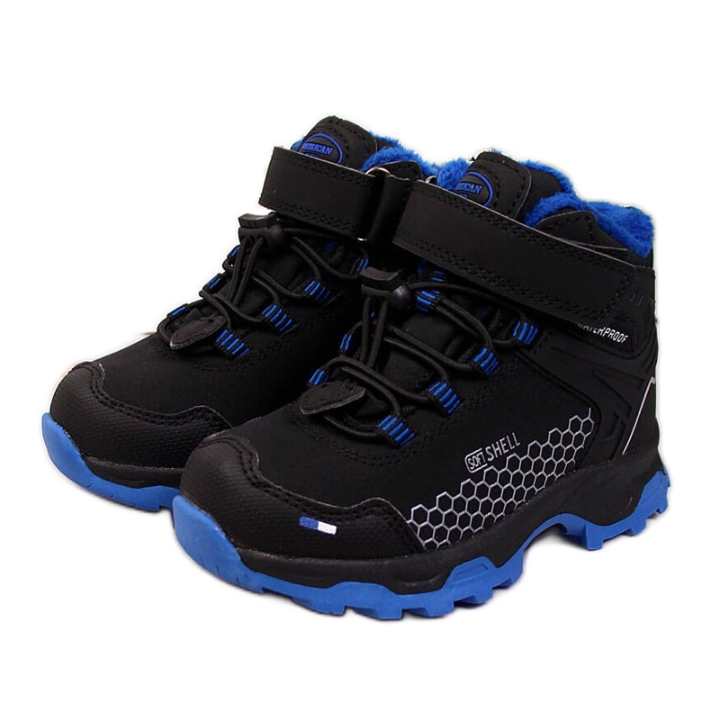 American Club black waterproof trekking snow boots blue American Club black waterproof trekking snow boots blue