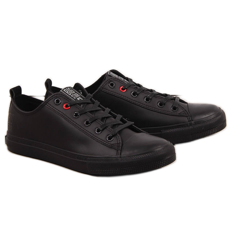 Men's low-top black eco-leather sneakers Big Star JJ174005
