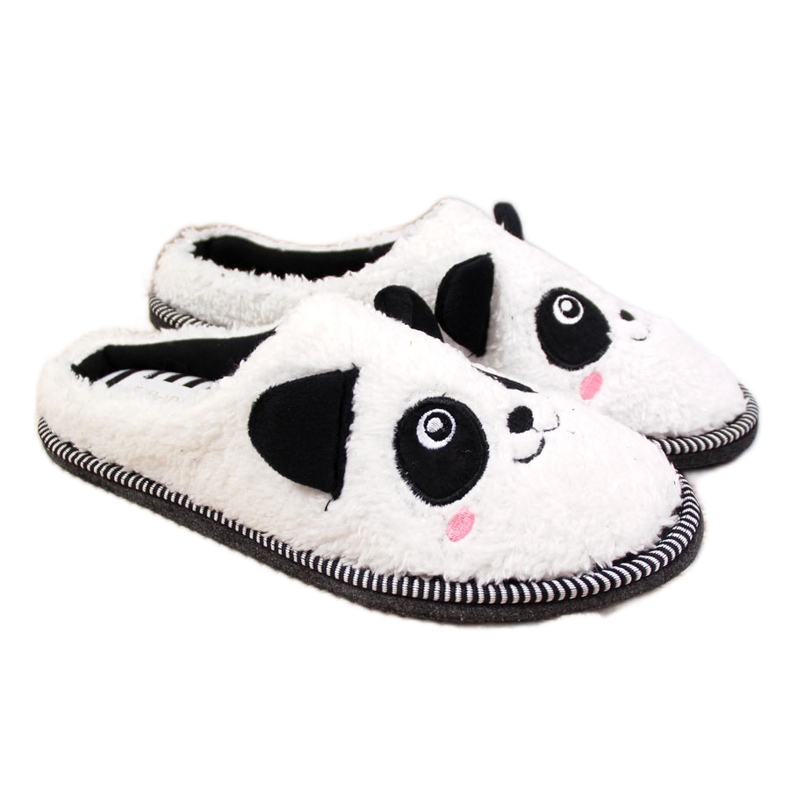 Women's slippers domestic pets panda Galop white