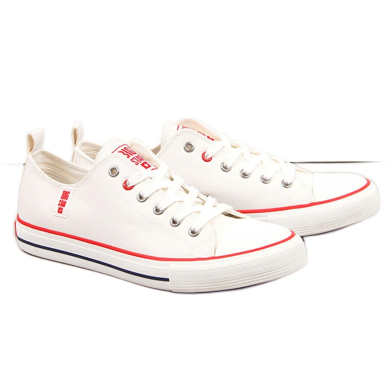 Men's low-top white eco-leather sneakers Big Star JJ174069