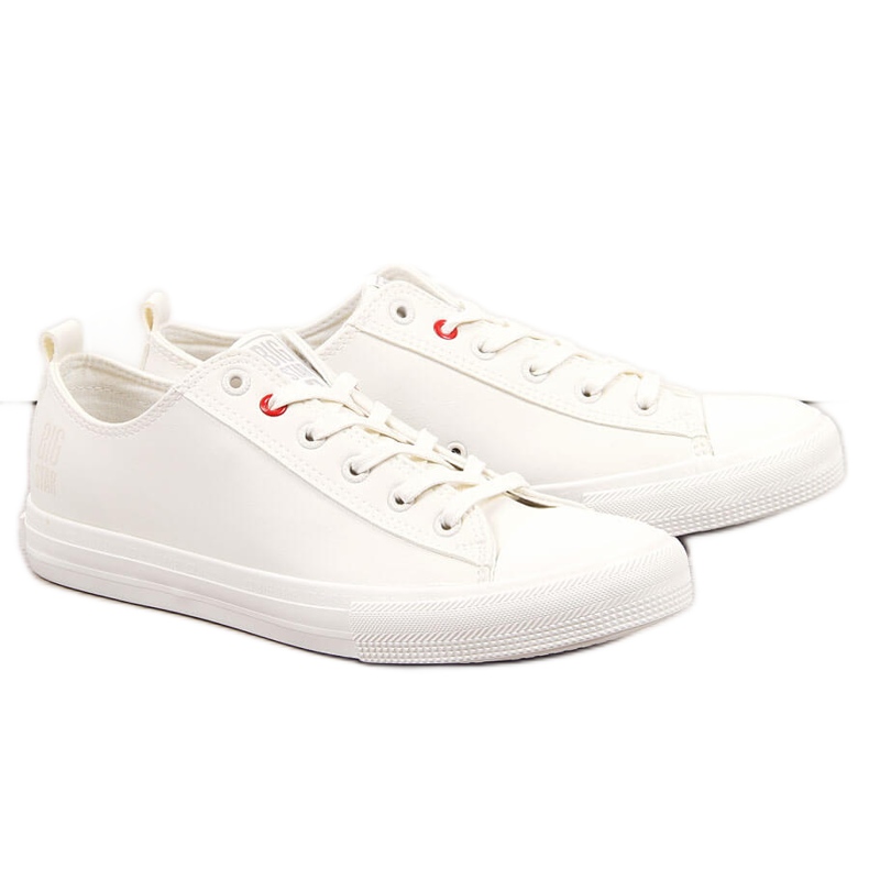 Men's white eco-leather low-top sneakers Big Star JJ174006