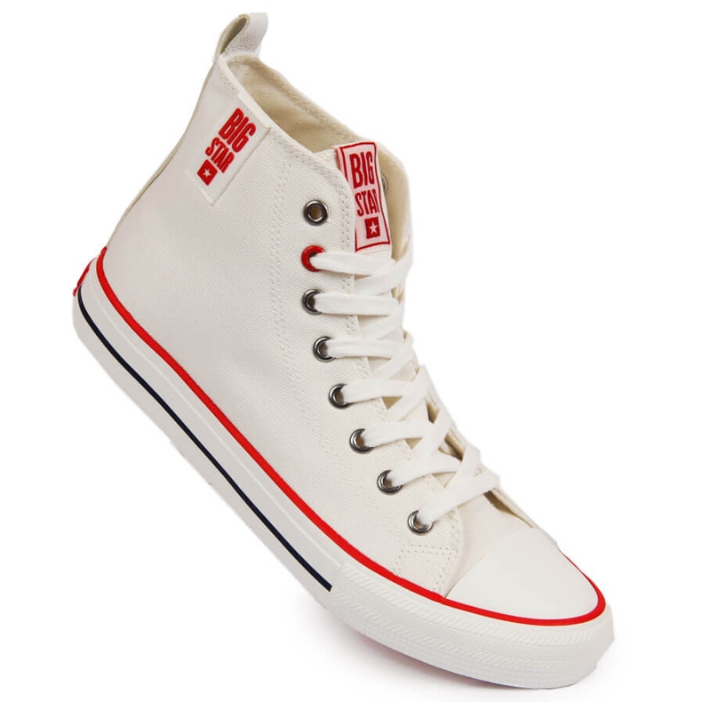 Men's white high-top sneakers Big Star JJ174066