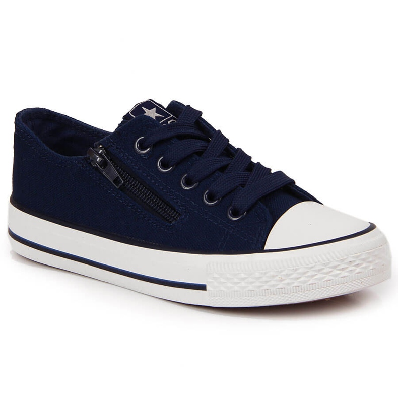 Children's navy blue NEWS sneakers