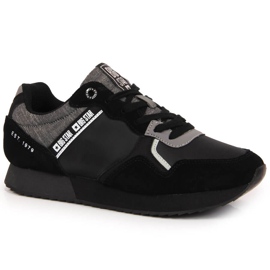 Black leather men's sports shoes Big Star JJ174145
