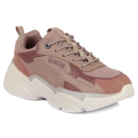 Women's sports shoes on the pink Big Star platform HH274258