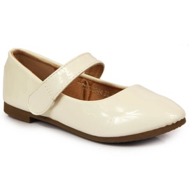 Girls' ballerinas with Velcro Potocki ecru Girls' ballerinas with Velcro Potocki ecru