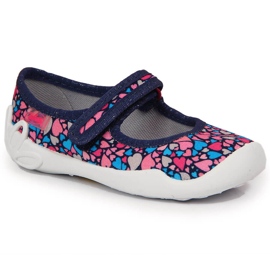 Girls' ballerinas slippers in hearts Befado pink