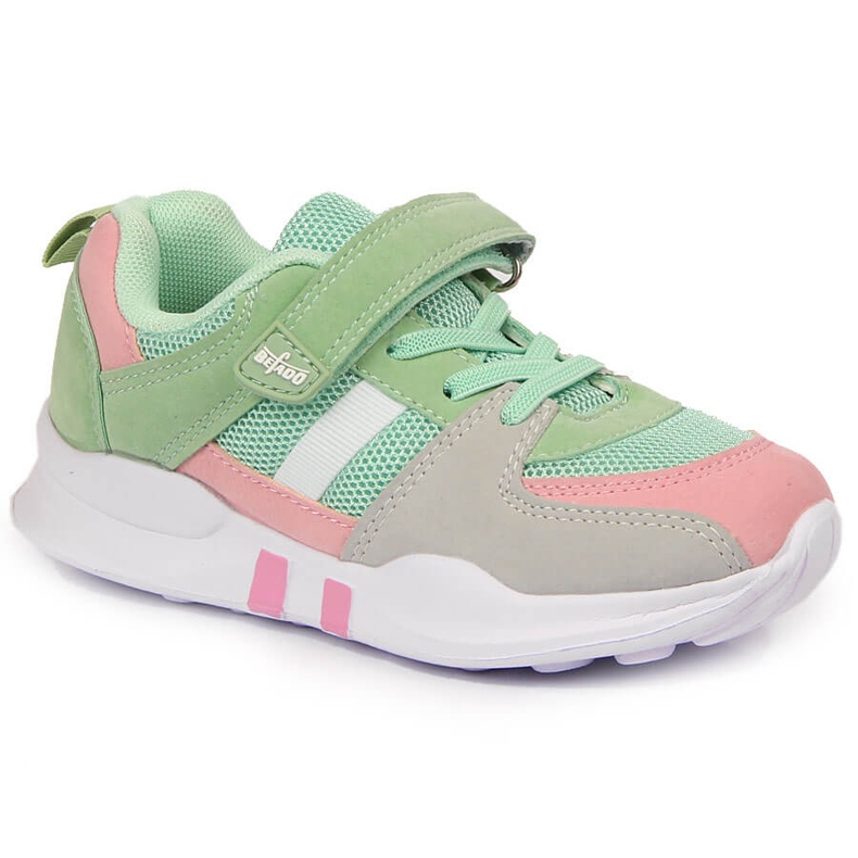 Girls' sports shoes with Velcro Mint Befado pink grey green