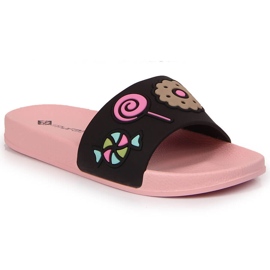 Atletico black girls' pool slippers pink Atletico black girls' pool slippers pink