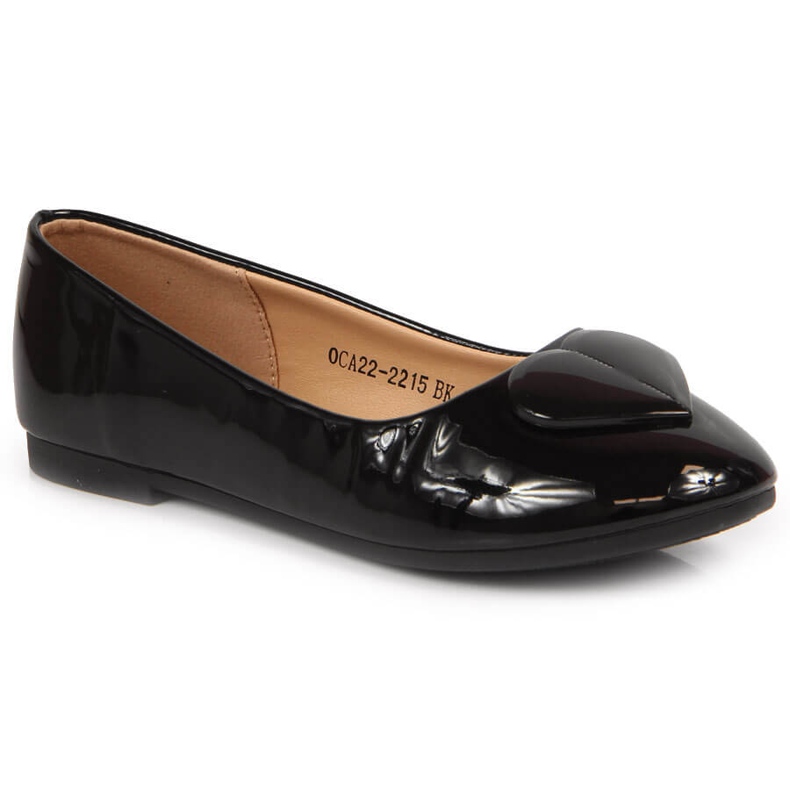 Girls' ballerinas with heart black Vinceza