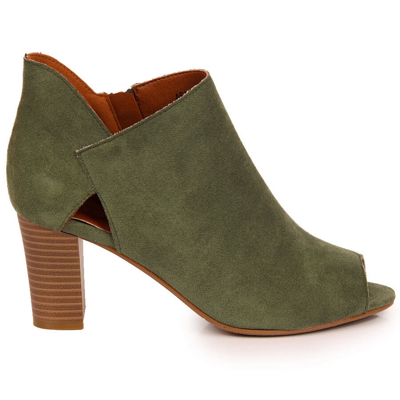 Women's spring boots, open toe green Jezzi