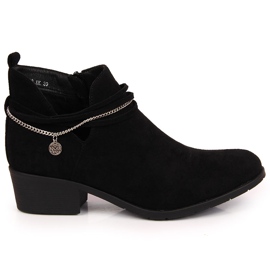 Black Filippo black women's boots with a chain