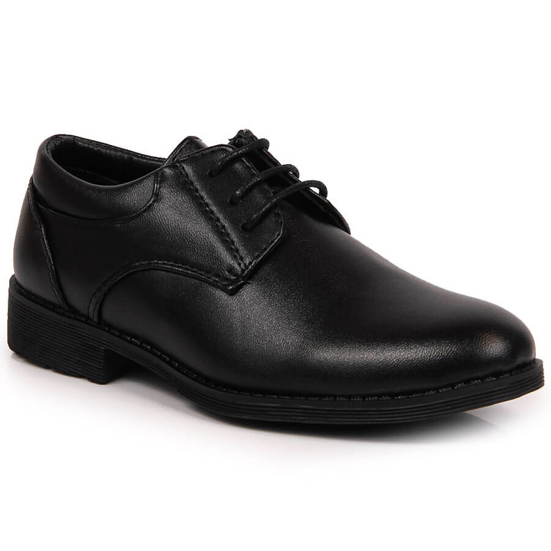 Boys' formal black shoes from the American Club
