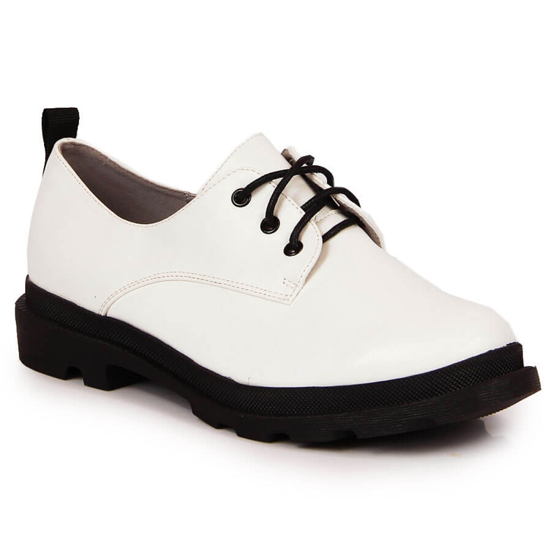 S.Barski Women's lace-up shoes, white S. Barski