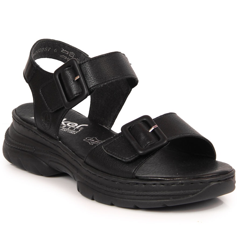 Women's leather sandals with velcro black Rieker 66680-00 Women's leather sandals with velcro black Rieker 66680-00