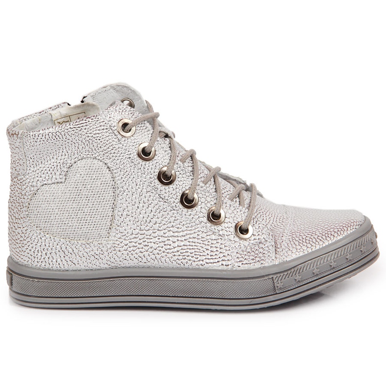 High-top silver sneakers for girls Kornecki 6813