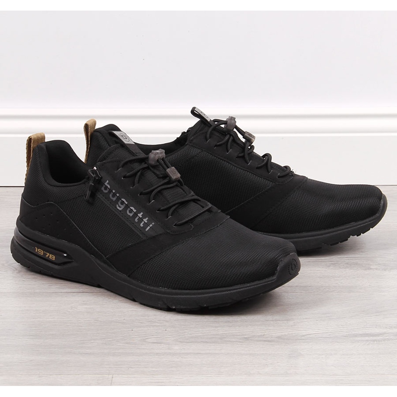 Black Bugatti men's casual shoes