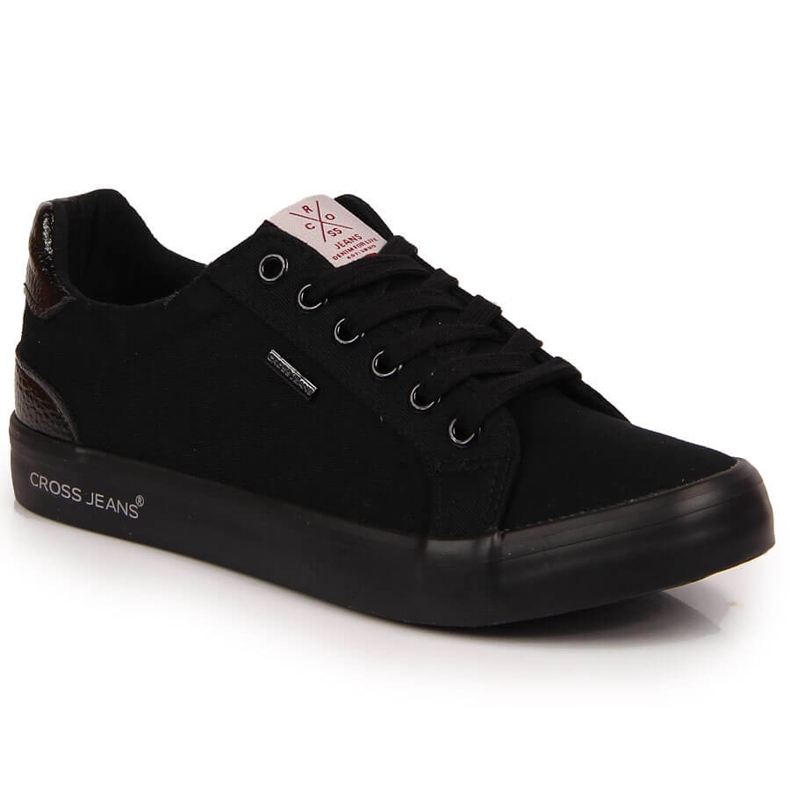 Black Cross Jeans JJ2R4039C black textile sneakers