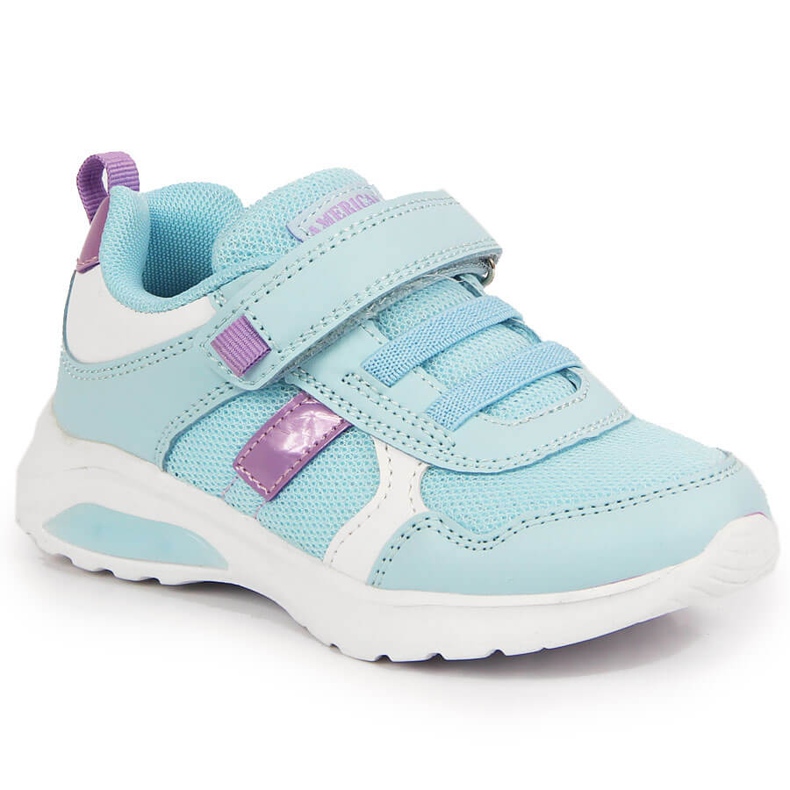 Girls' sports shoes with Velcro blue American Club Girls' sports shoes with Velcro blue American Club