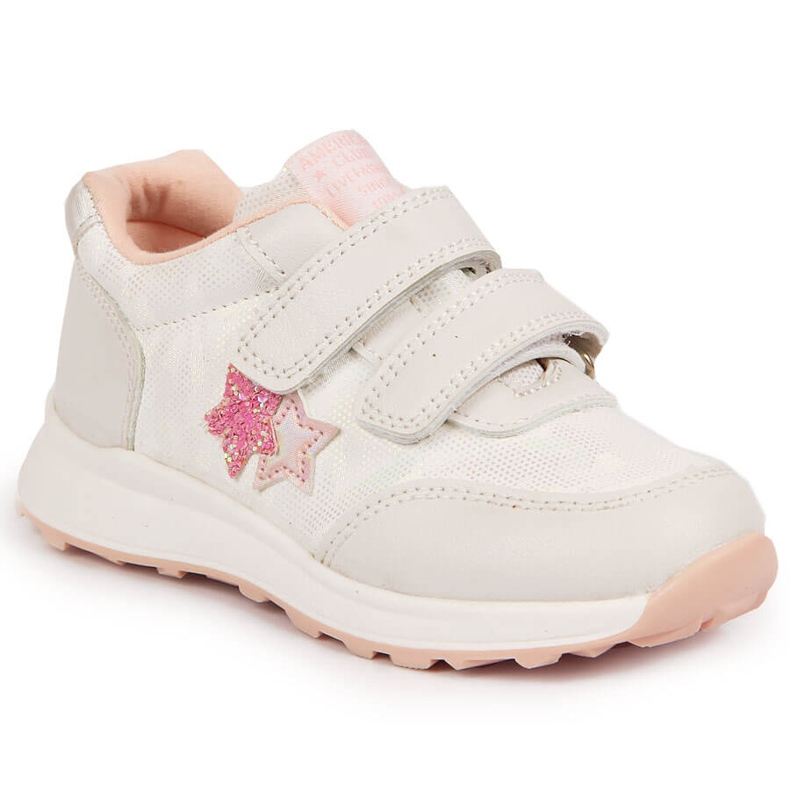 White American Club girls' sports shoes with velcro pink White American Club girls' sports shoes with velcro pink