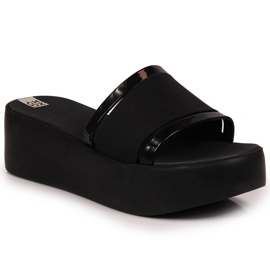 Black Women's rubber slippers on the platform Zaxy HH285197 Black Women's rubber slippers on the platform Zaxy HH285197