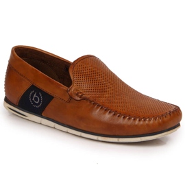 Brown leather men's loafers Bugatti JJ153094