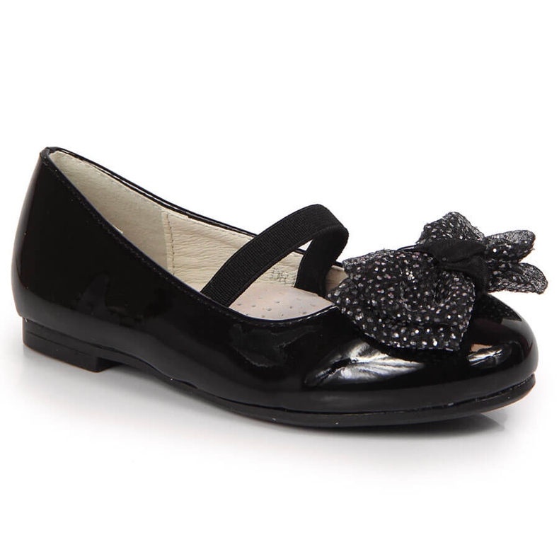 S.Barski Girls' ballerinas with an elastic band black S. Barski S.Barski Girls' ballerinas with an elastic band black S. Barski
