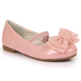 S.Barski Girls' ballerinas with elastic pink S. Barski S.Barski Girls' ballerinas with elastic pink S. Barski