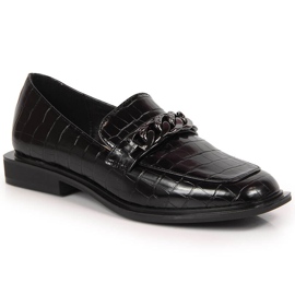 S.Barski Women's shoes with a chain croco black S. Barski