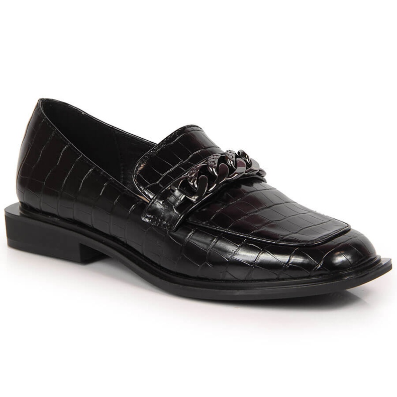 S.Barski Women's shoes with a chain croco black S. Barski