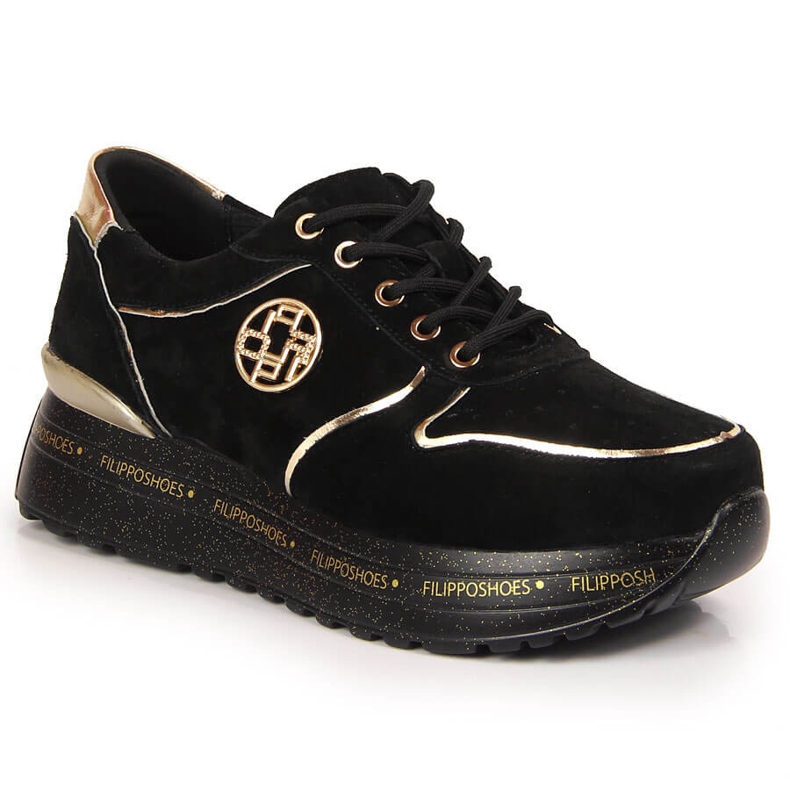 Women's sports leather on a black Filippo platform
