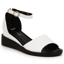 White Vinceza women's sandals on a wedge heel