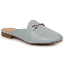 Women's built-up slippers with a blue Vinceza ornament