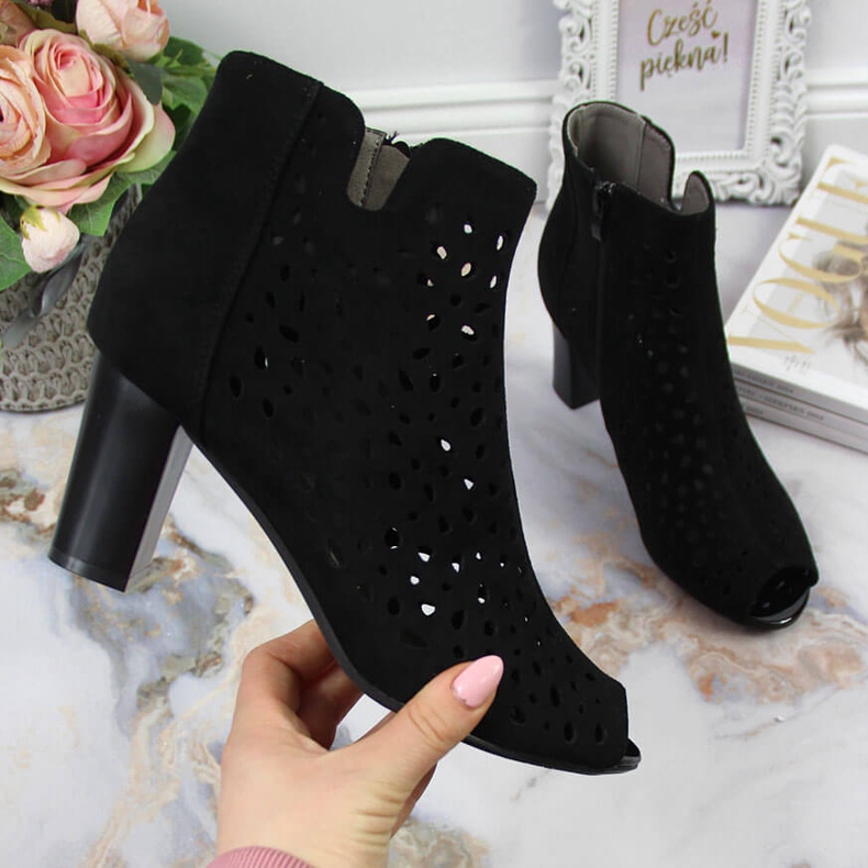 Women's spring boots on a black Jezzi openwork post