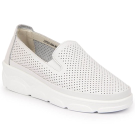 Comfortable women's leather shoes, white Jezzi Comfortable women's leather shoes, white Jezzi