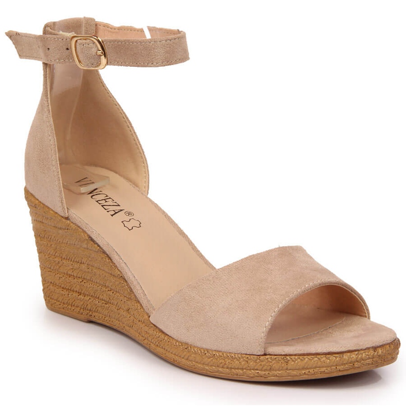 Women's beige Vinceza wedge sandals