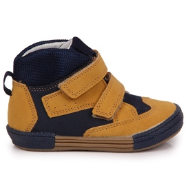 Boys' shoes with velcro camel Kornecki 6785 brown black