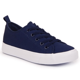 Atletico navy blue textile sneakers