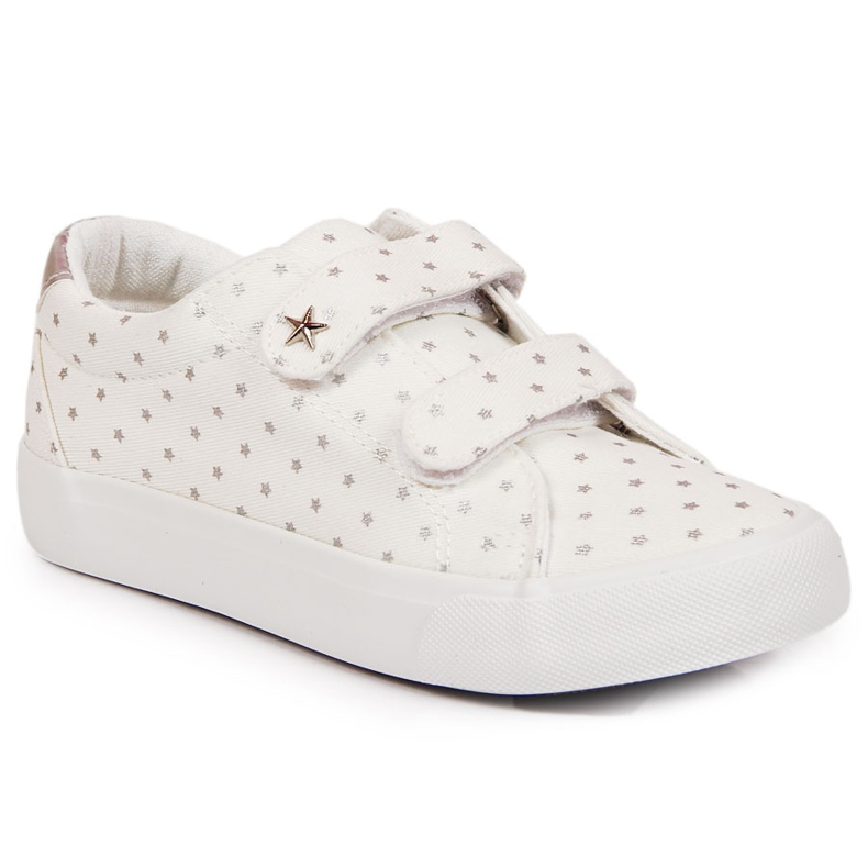 Girls' sneakers with velcro white Atletico stars