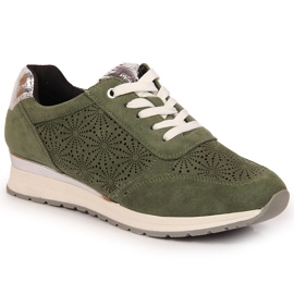 Women's suede green Jezzi sneakers