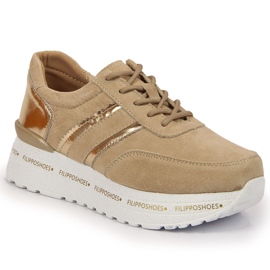 Women's leather shoes on the beige Filippo platform