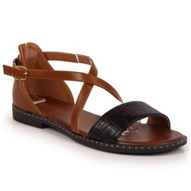 Women's sandals, Romanes, brown and black Jezzi